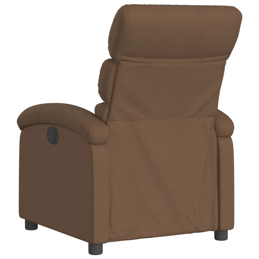 Fauteuil verstelbaar elektrisch stof bruin
