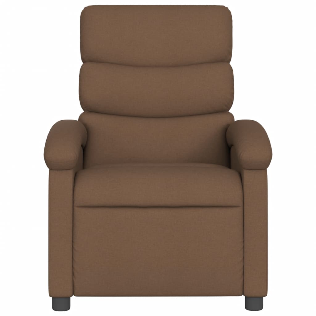 Fauteuil verstelbaar elektrisch stof bruin