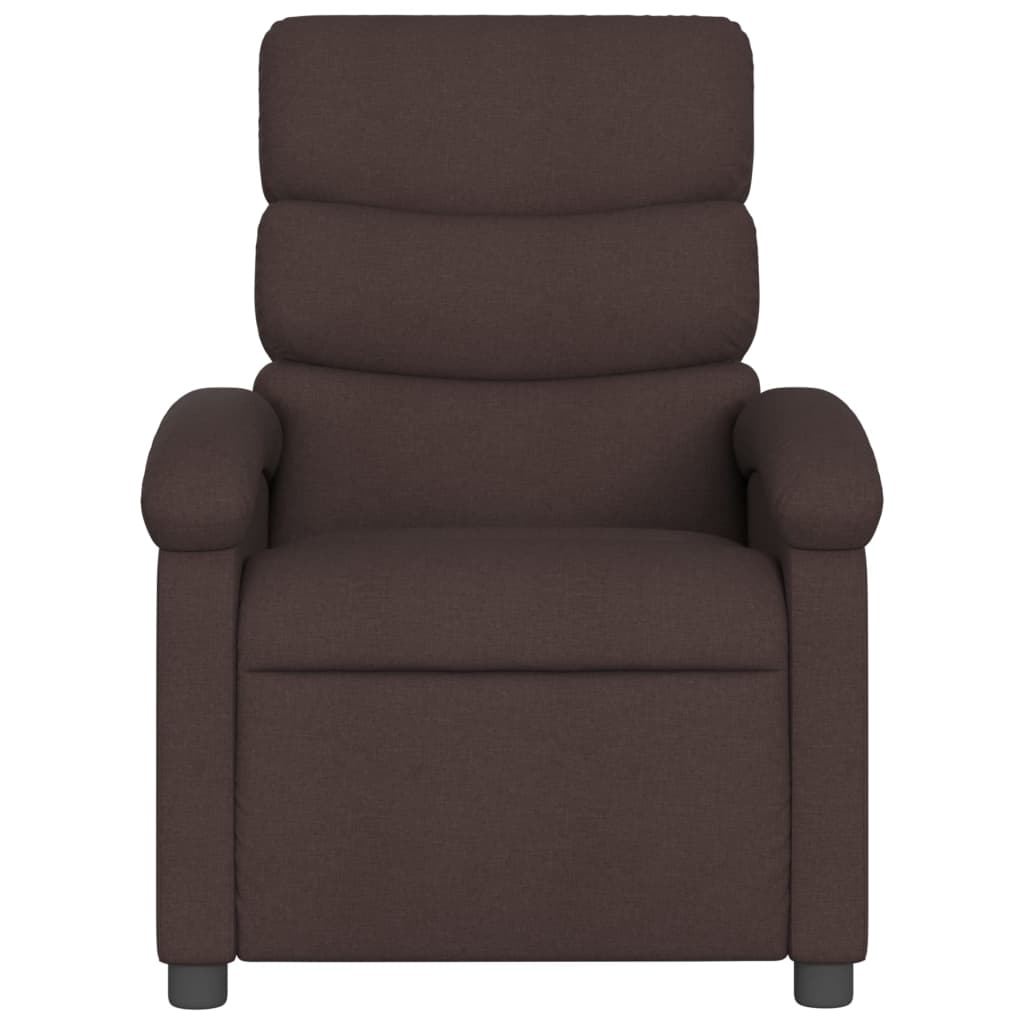 Fauteuil verstelbaar elektrisch stof donkerbruin