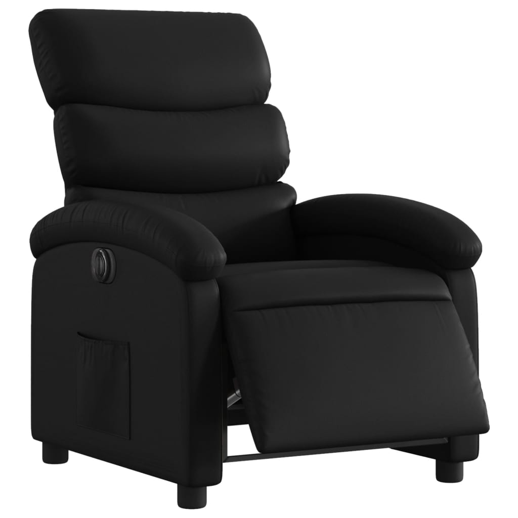 Fauteuil elektrisch verstelbaar kunstleer zwart