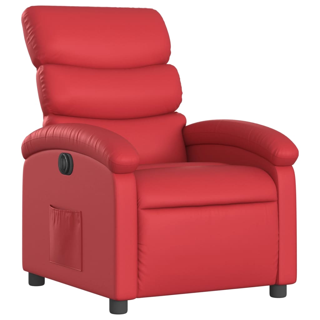 Fauteuil verstelbaar elektrisch kunstleer rood