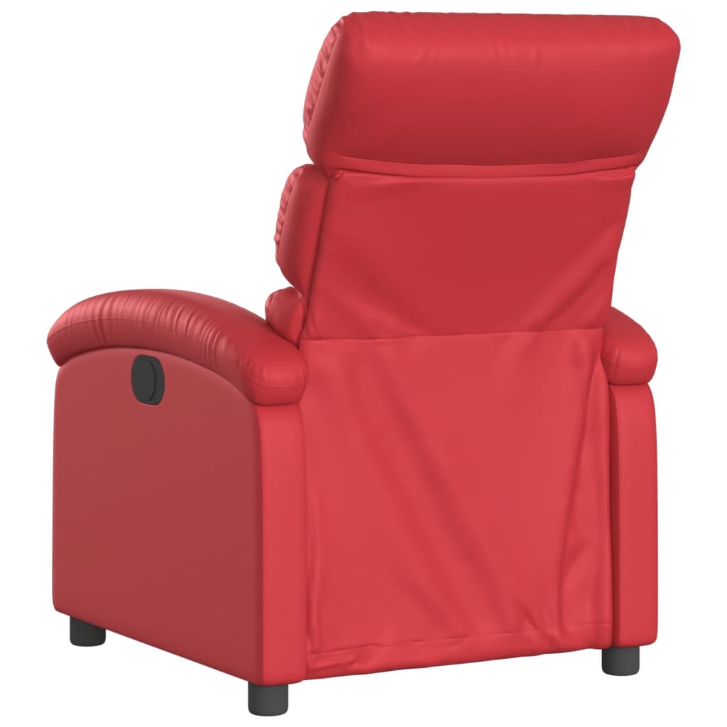 Fauteuil verstelbaar elektrisch kunstleer rood