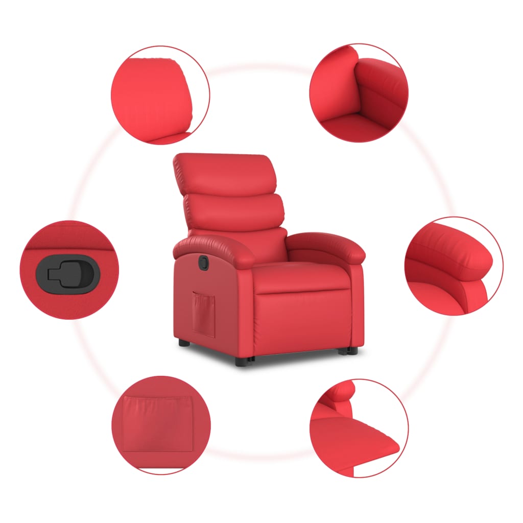 Sta-op-stoel kunstleer rood