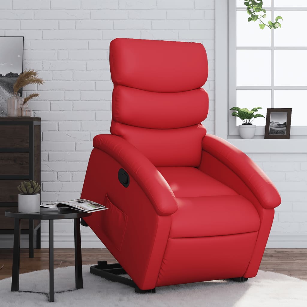 Sta-op-stoel kunstleer rood