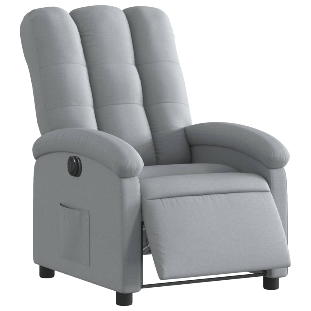 Fauteuil elektrisch verstelbaar stof lichtgrijs