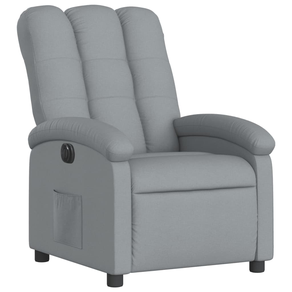 Fauteuil elektrisch verstelbaar stof lichtgrijs