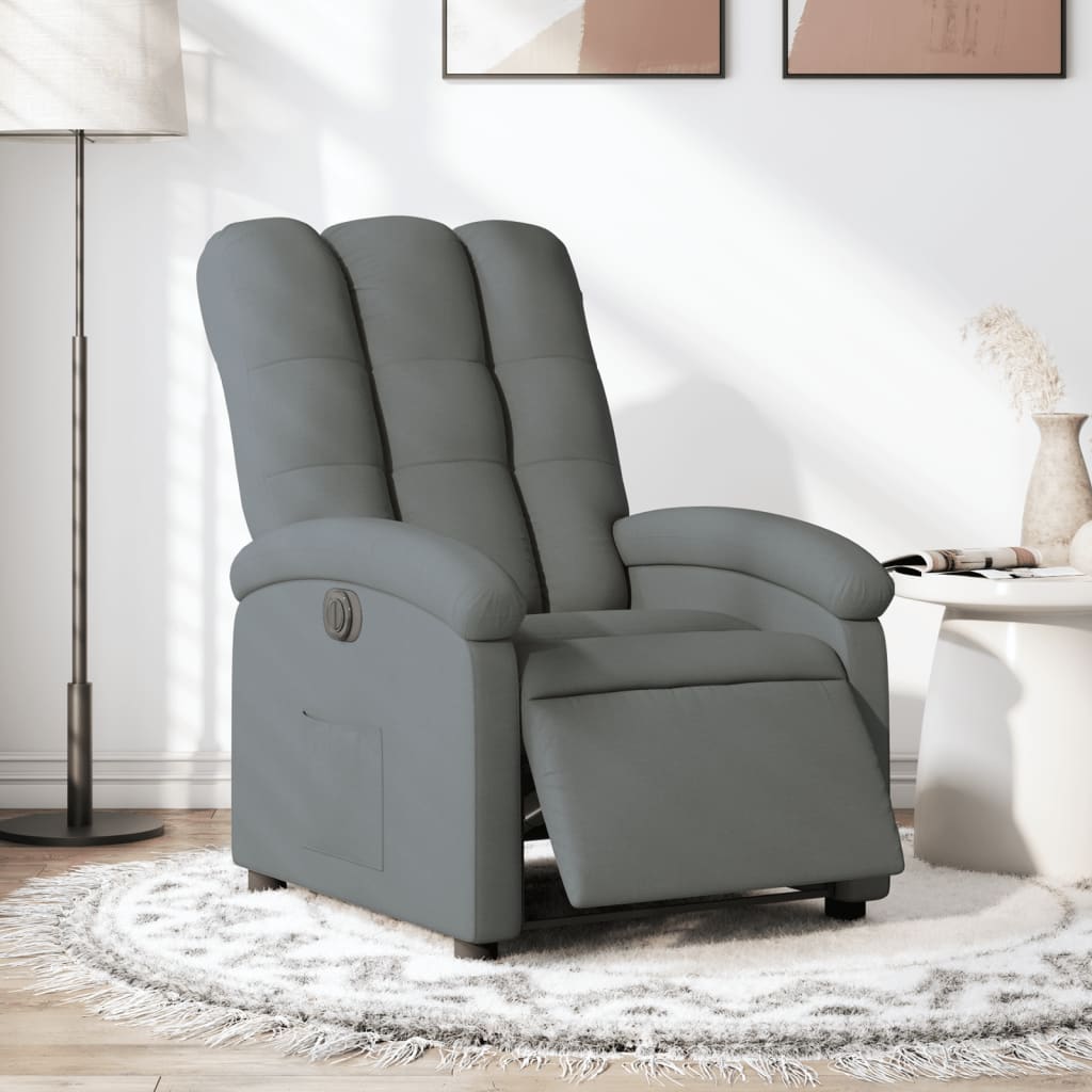 Fauteuil elektrisch verstelbaar stof donkergrijs