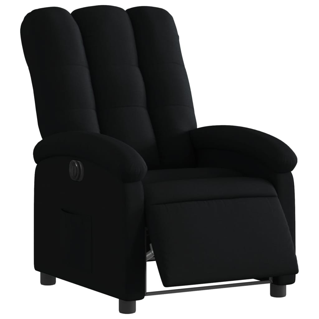 Fauteuil verstelbaar elektrisch stof zwart