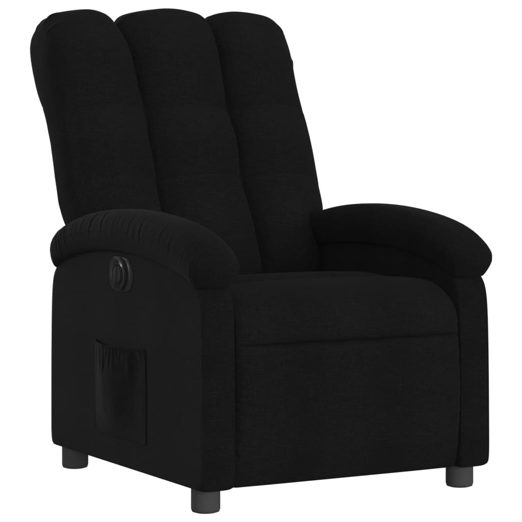 Fauteuil verstelbaar elektrisch stof zwart