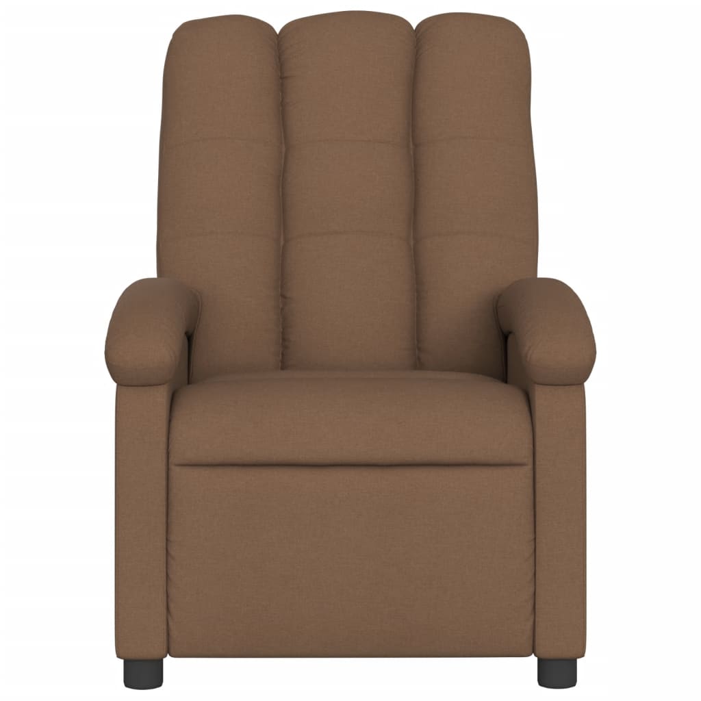 Fauteuil verstelbaar elektrisch stof bruin