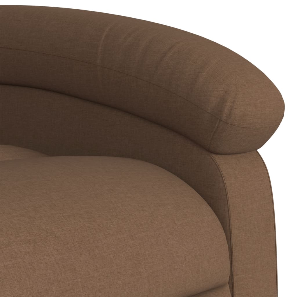 Fauteuil verstelbaar elektrisch stof bruin