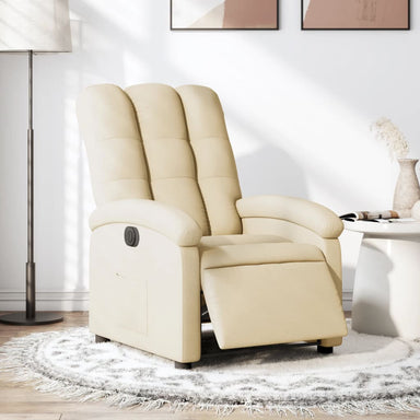 Fauteuil verstelbaar elektrisch stof crèmekleurig