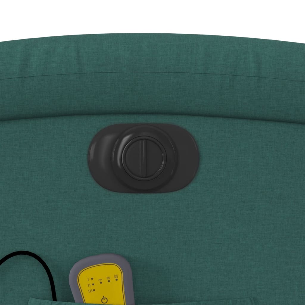 Massagestoel elektrisch verstelbaar stof donkergroen