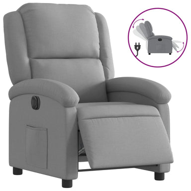 Fauteuil elektrisch verstelbaar stof lichtgrijs