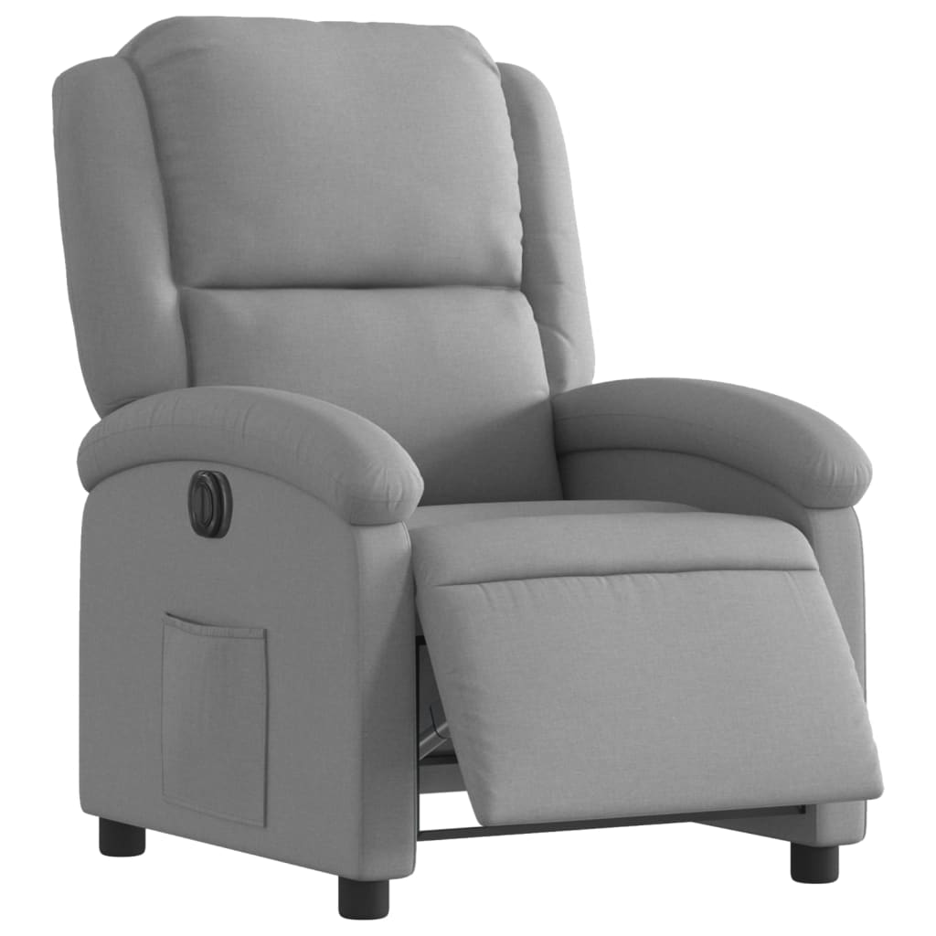 Fauteuil elektrisch verstelbaar stof lichtgrijs
