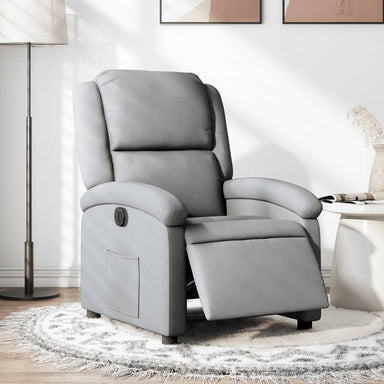 Fauteuil elektrisch verstelbaar stof lichtgrijs