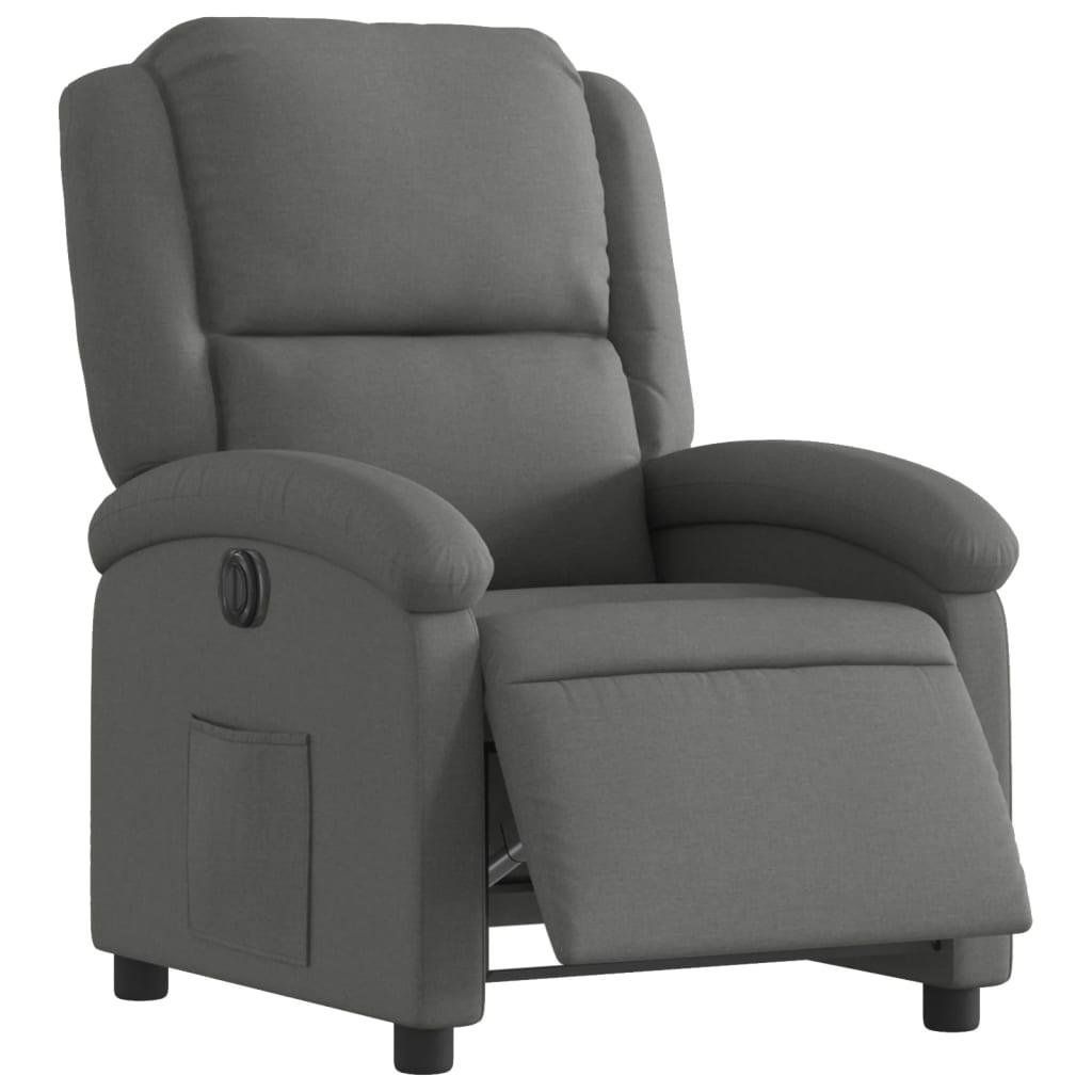 Fauteuil elektrisch verstelbaar stof donkergrijs