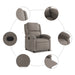 Fauteuil verstelbaar elektrisch stof taupe
