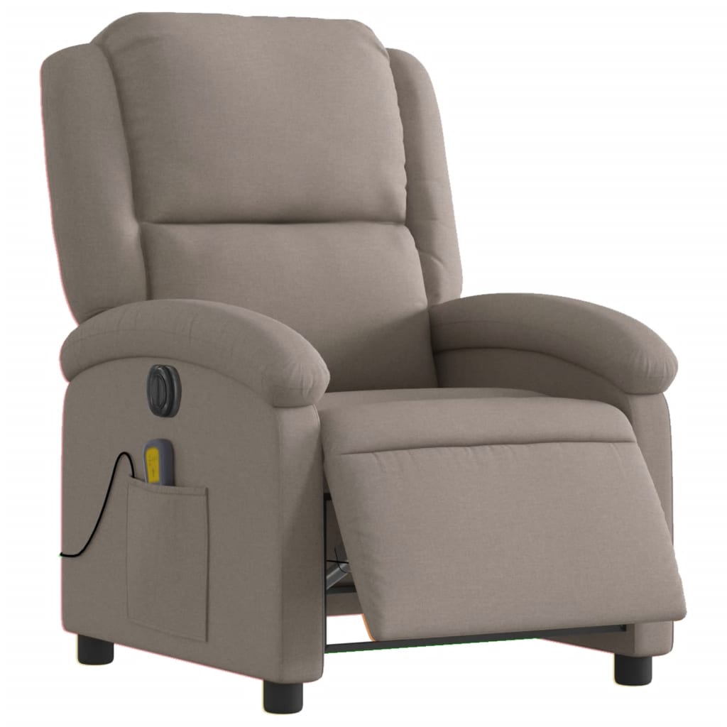 Massagestoel elektrisch verstelbaar stof taupe