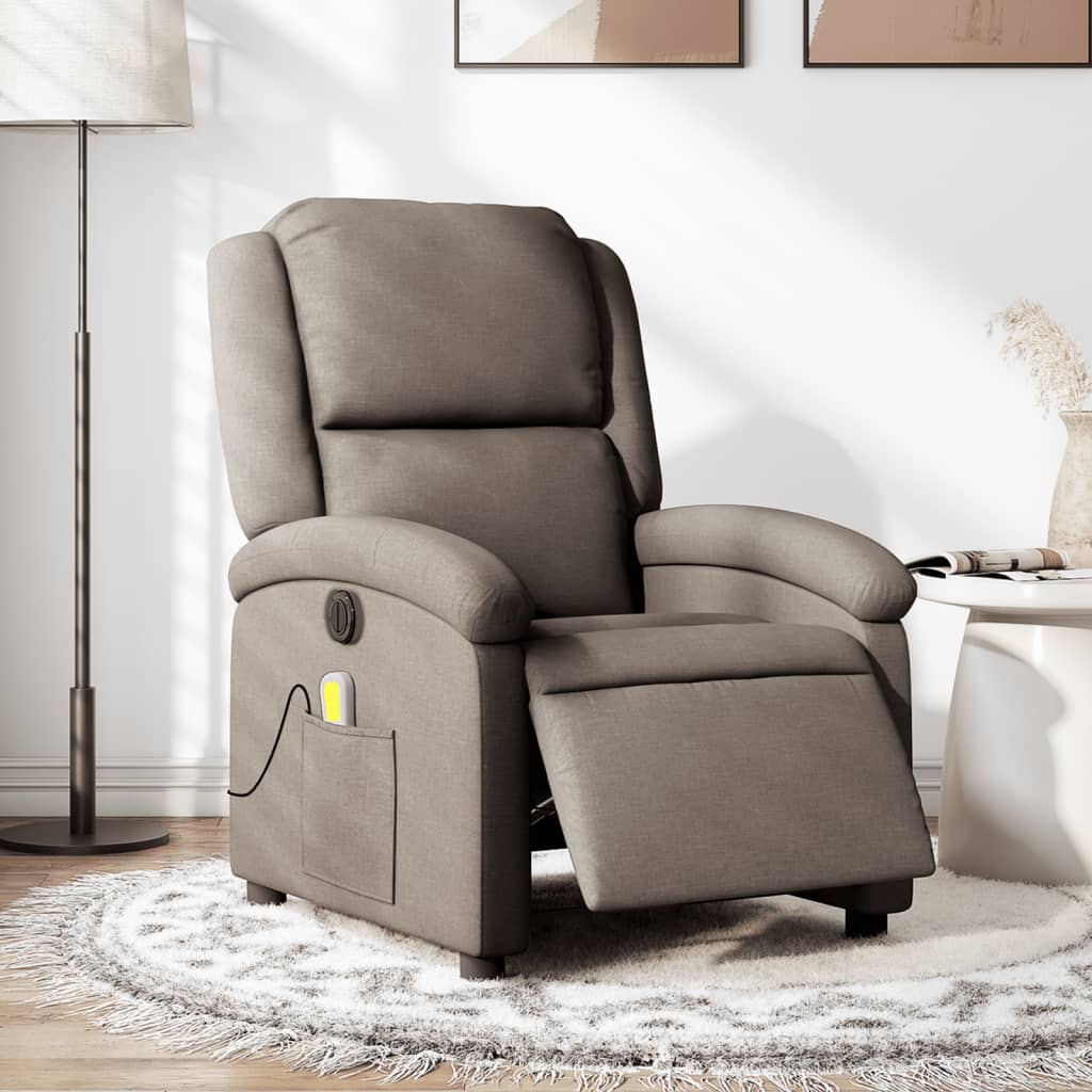 Massagestoel elektrisch verstelbaar stof taupe