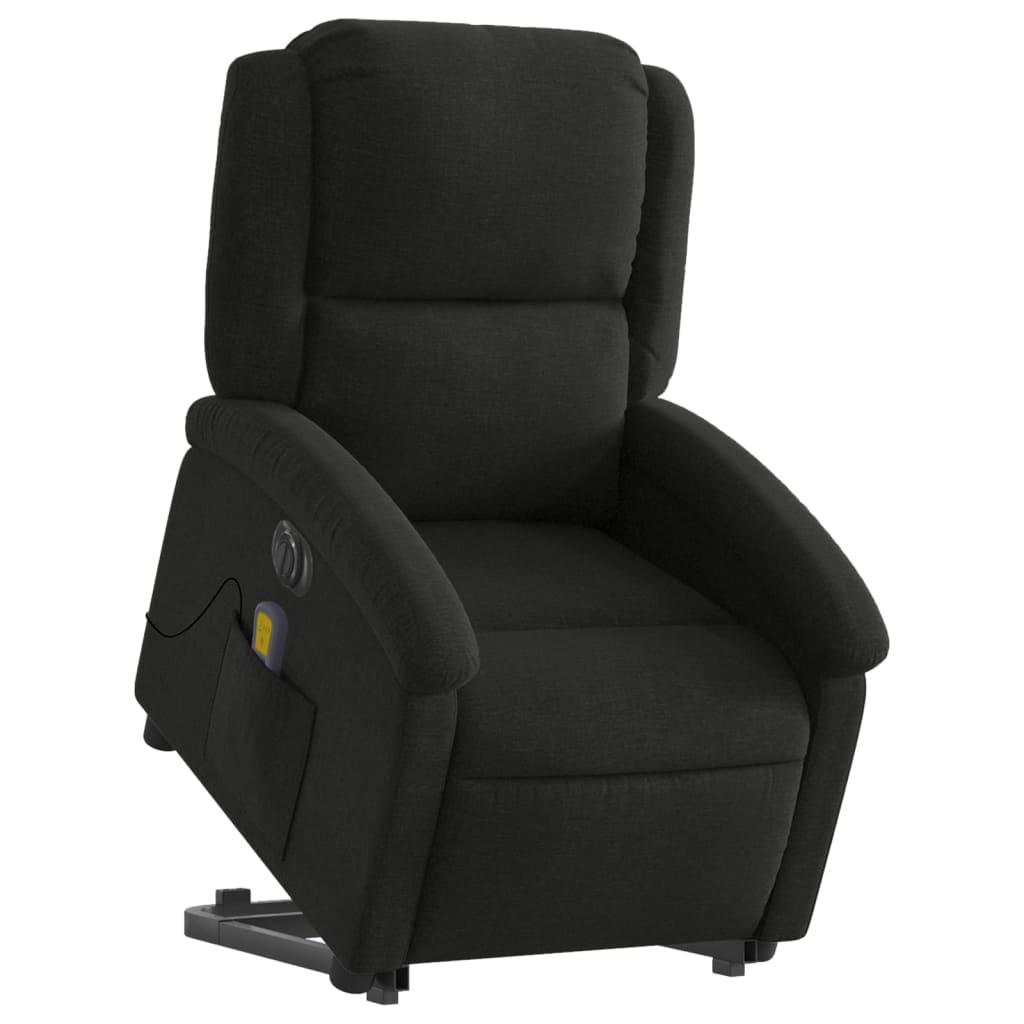 Sta-op-massagestoel elektrisch verstelbaar stof zwart