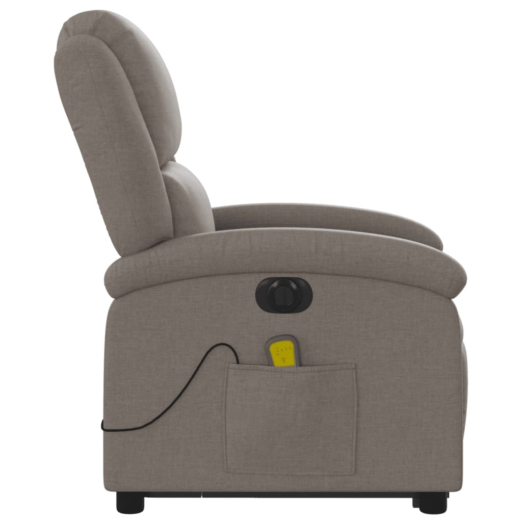 Sta-op-massagestoel elektrisch verstelbaar stof taupe
