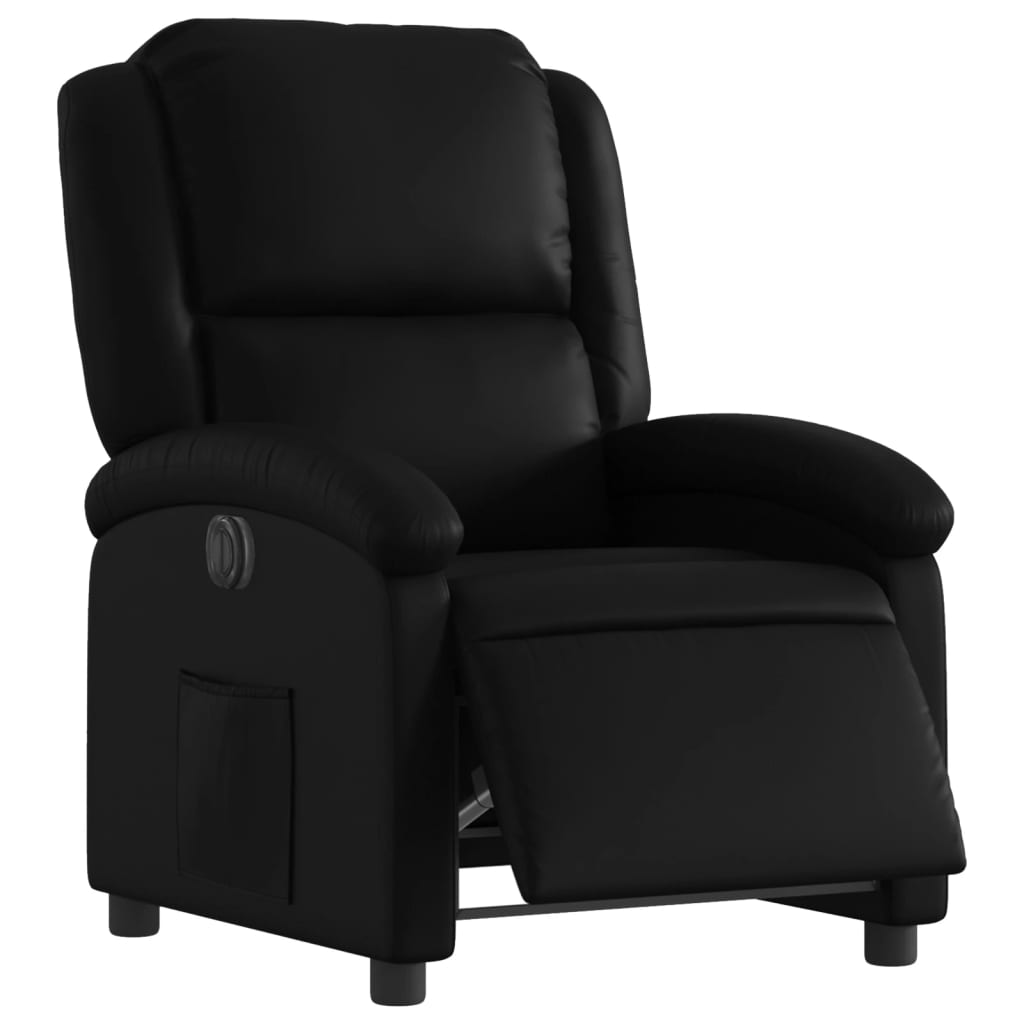 Fauteuil elektrisch verstelbaar kunstleer zwart