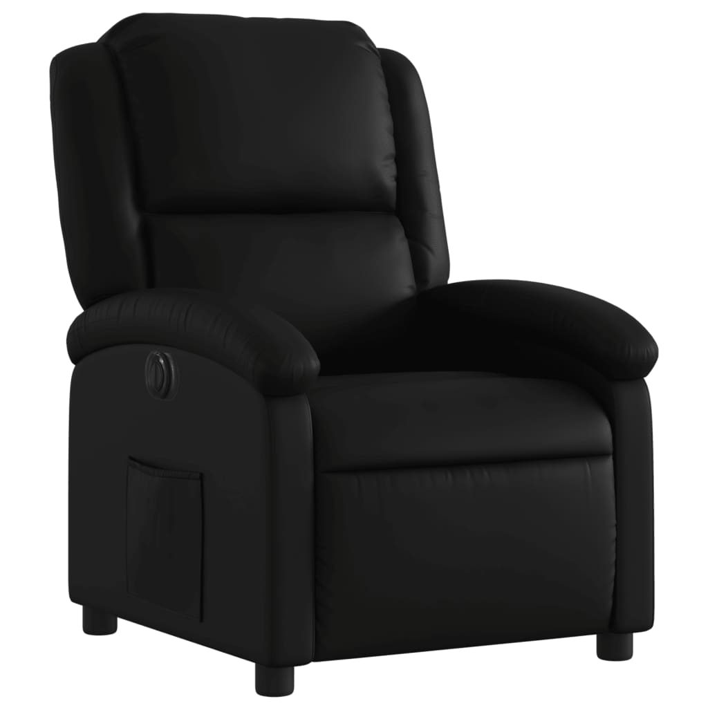 Fauteuil elektrisch verstelbaar kunstleer zwart