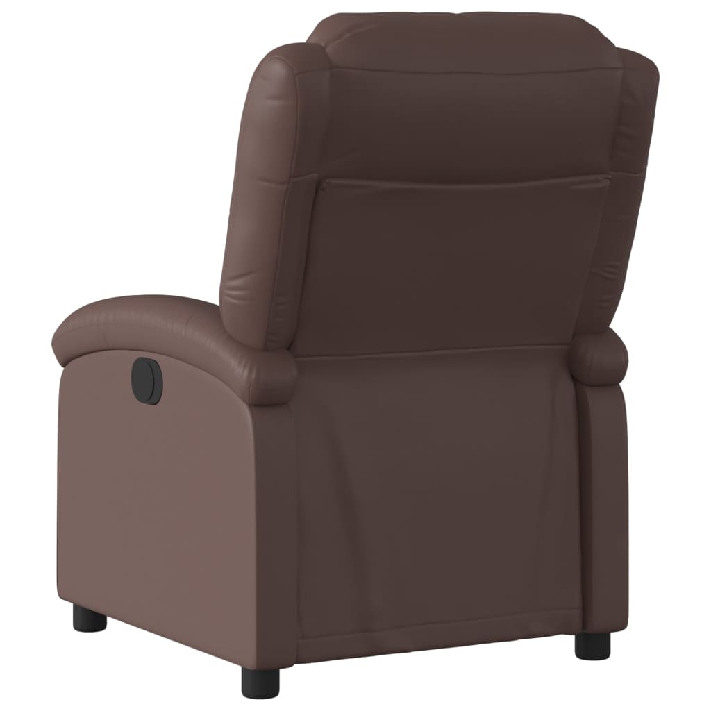 Fauteuil verstelbaar elektrisch kunstleer bruin
