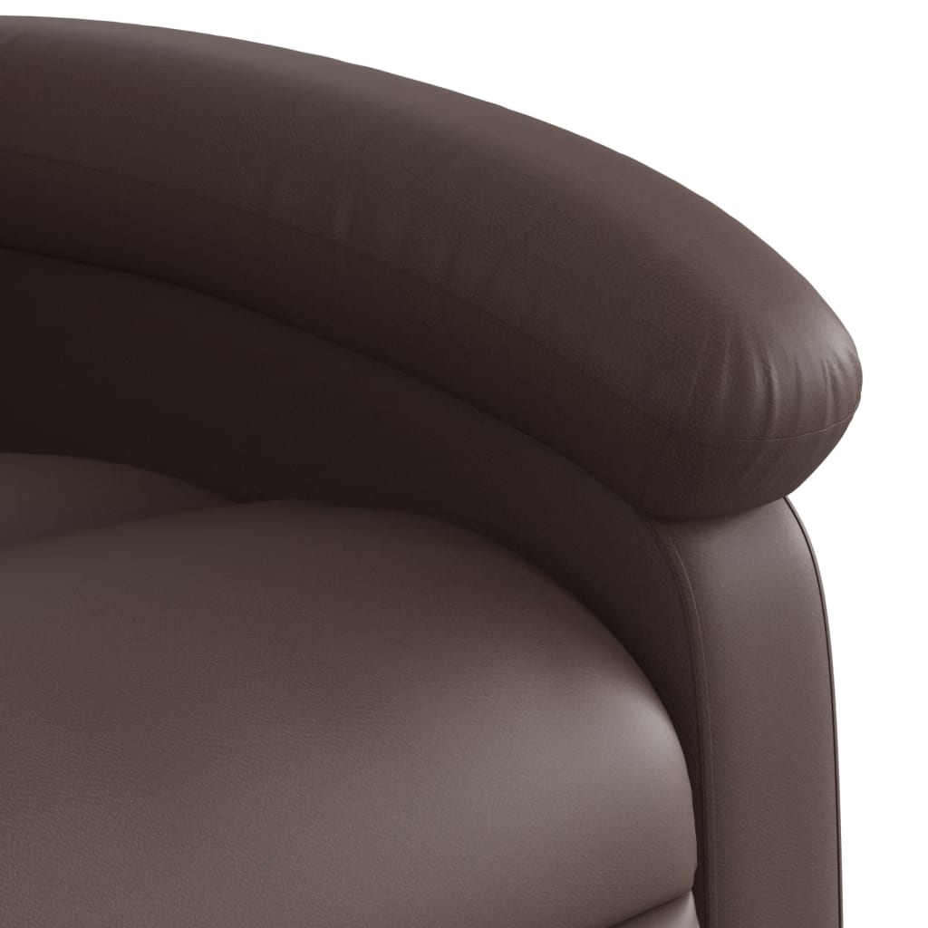 Fauteuil verstelbaar elektrisch kunstleer bruin