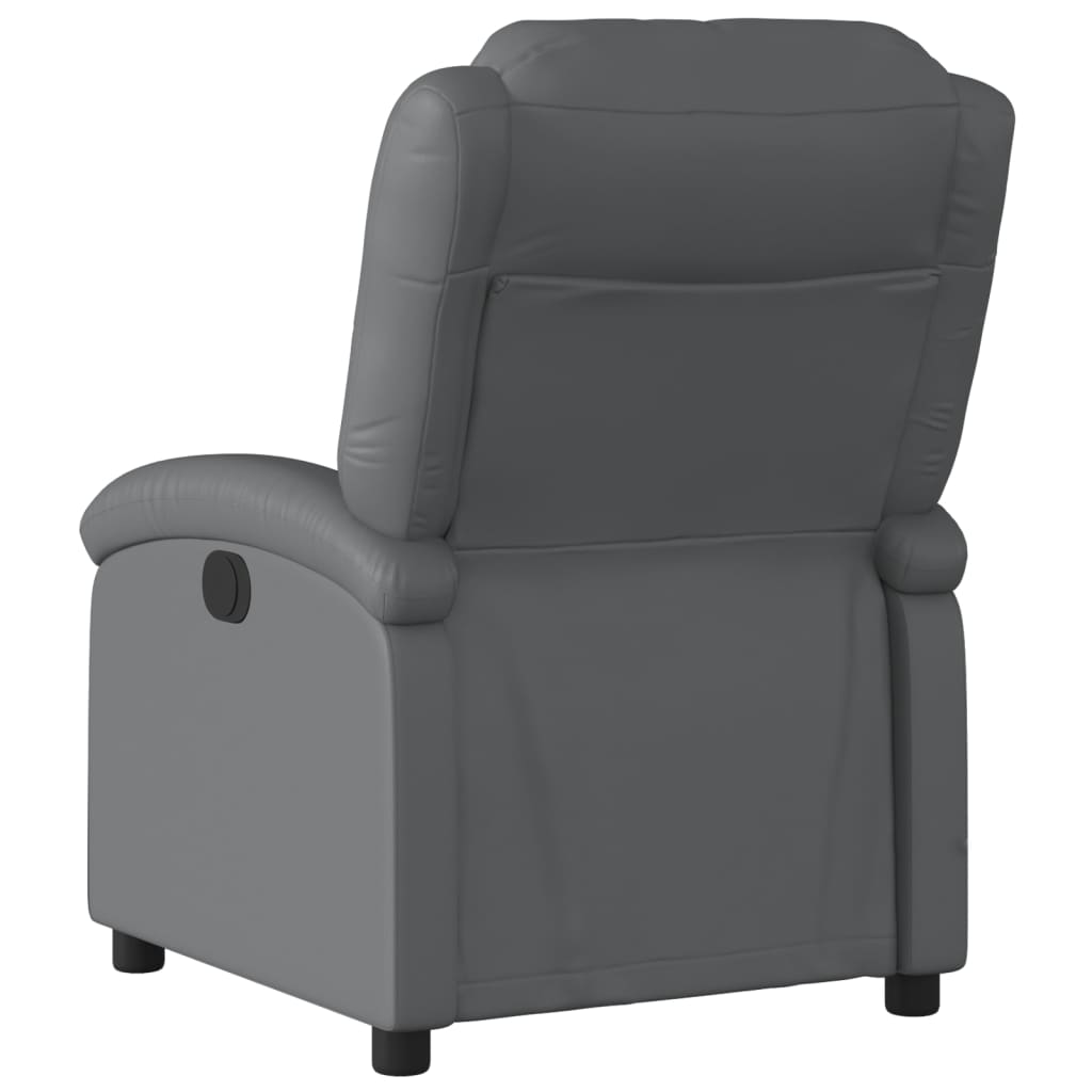 Fauteuil verstelbaar elektrisch kunstleer grijs