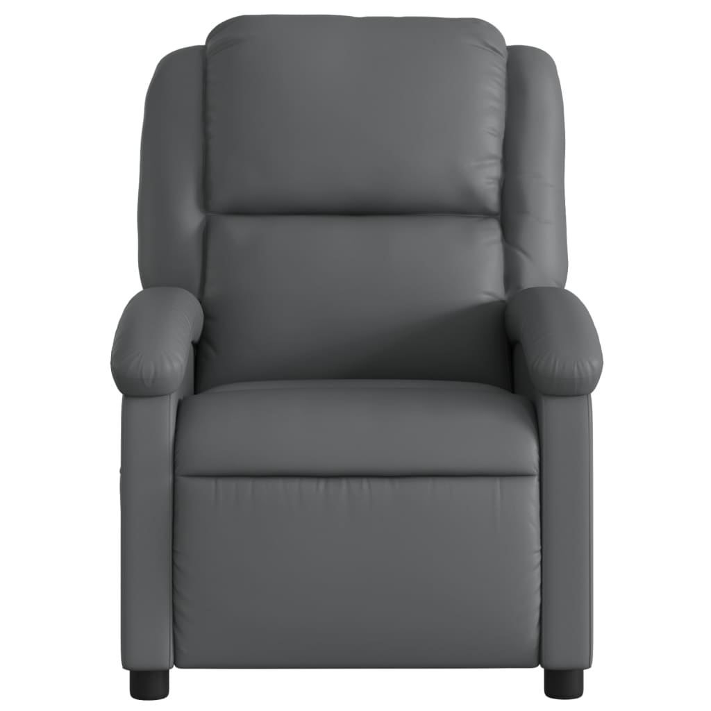 Fauteuil verstelbaar elektrisch kunstleer grijs