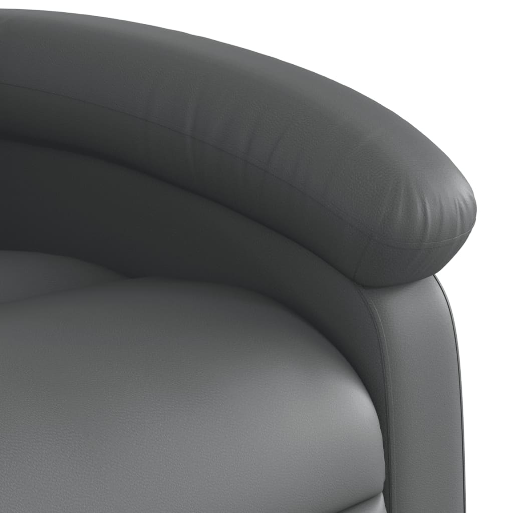 Fauteuil verstelbaar elektrisch kunstleer grijs