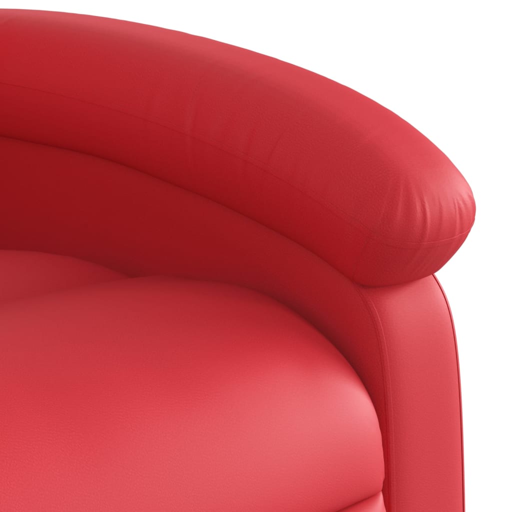 Fauteuil verstelbaar elektrisch kunstleer rood