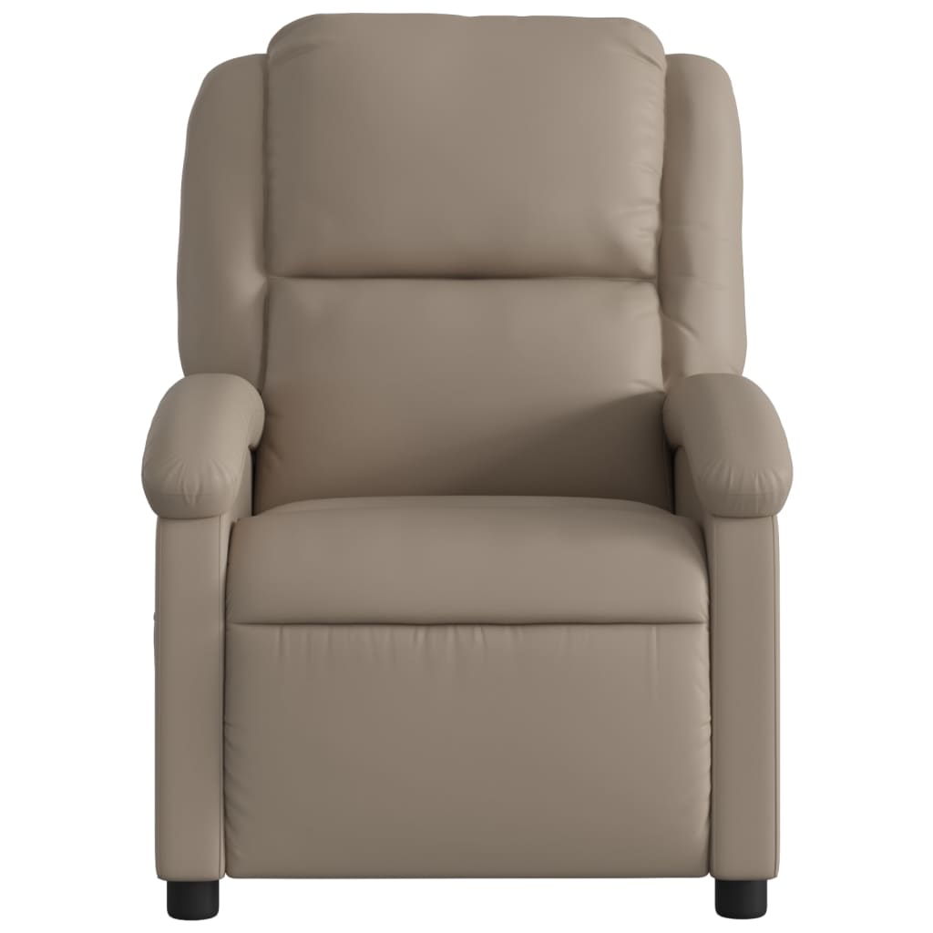Fauteuil verstelbaar elektrisch kunstleer cappuccinokleurig