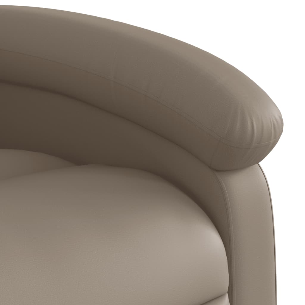 Fauteuil verstelbaar elektrisch kunstleer cappuccinokleurig