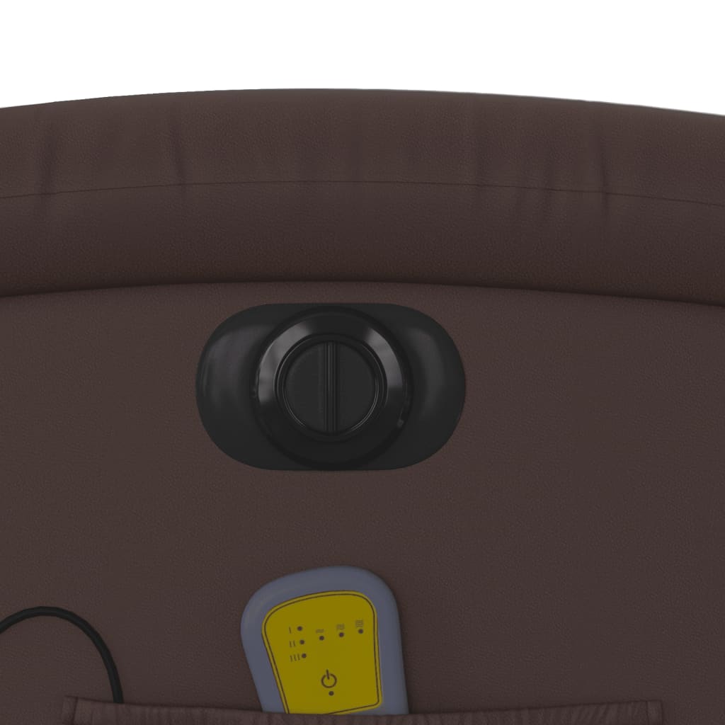 Massagestoel verstelbaar elektrisch kunstleer bruin