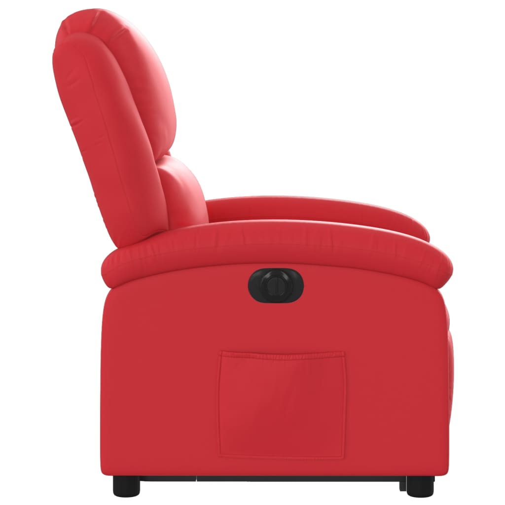 Sta-op-stoel elektrisch kunstleer rood