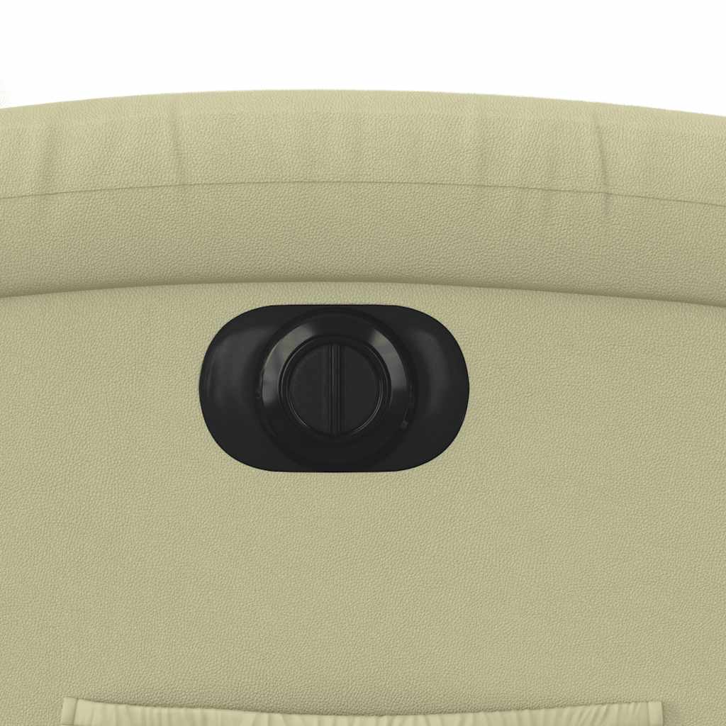 Fauteuil elektrisch verstelbaar echt leer crèmekleurig