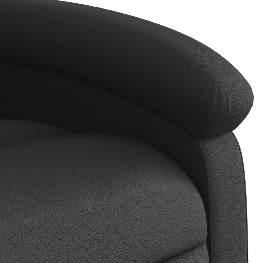Sta-op-massagestoel elektrisch echt leer zwart