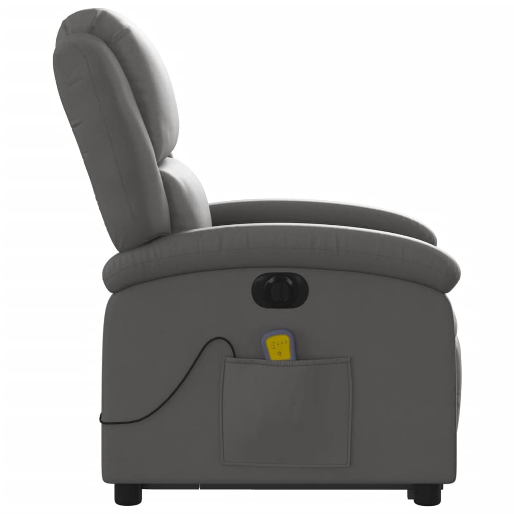 Sta-op-massagestoel elektrisch echt leer grijs