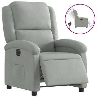 Fauteuil elektrisch verstelbaar stof lichtgrijs