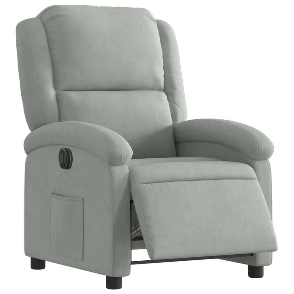 Fauteuil elektrisch verstelbaar stof lichtgrijs