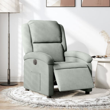 Fauteuil elektrisch verstelbaar stof lichtgrijs
