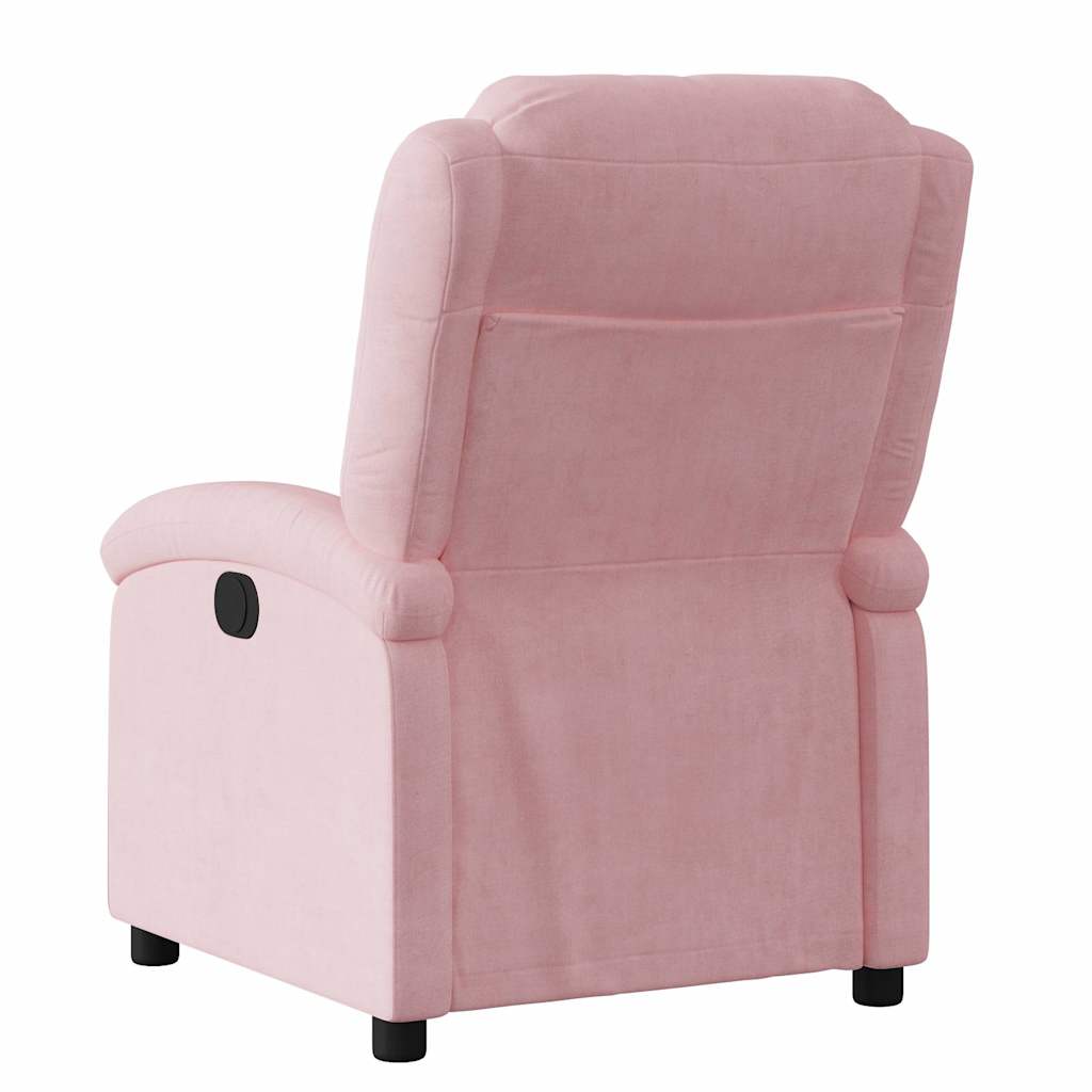 Fauteuil elektrisch fluweel roze