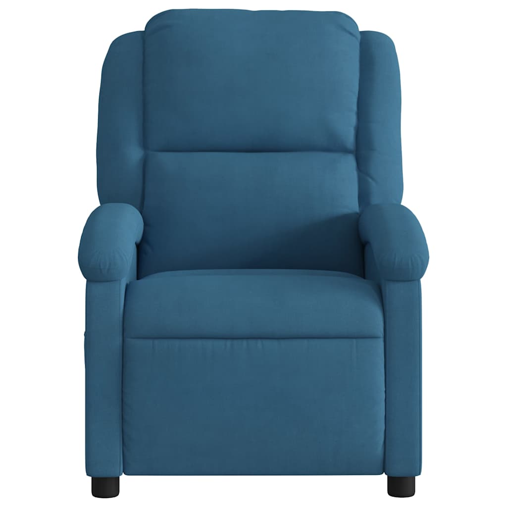 Fauteuil elektrisch verstelbaar fluweel blauw
