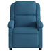 Fauteuil elektrisch verstelbaar fluweel blauw