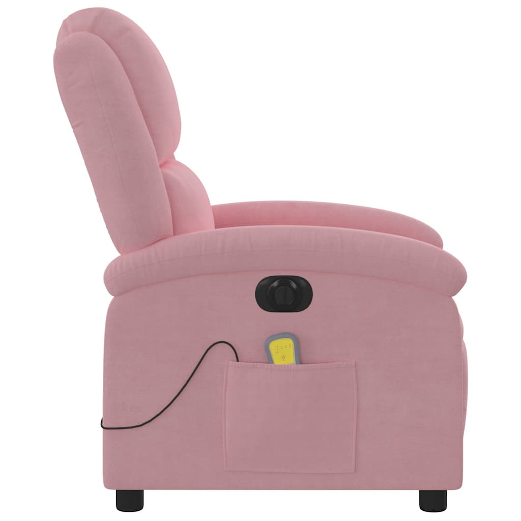 Massagestoel elektrisch verstelbaar fluweel roze