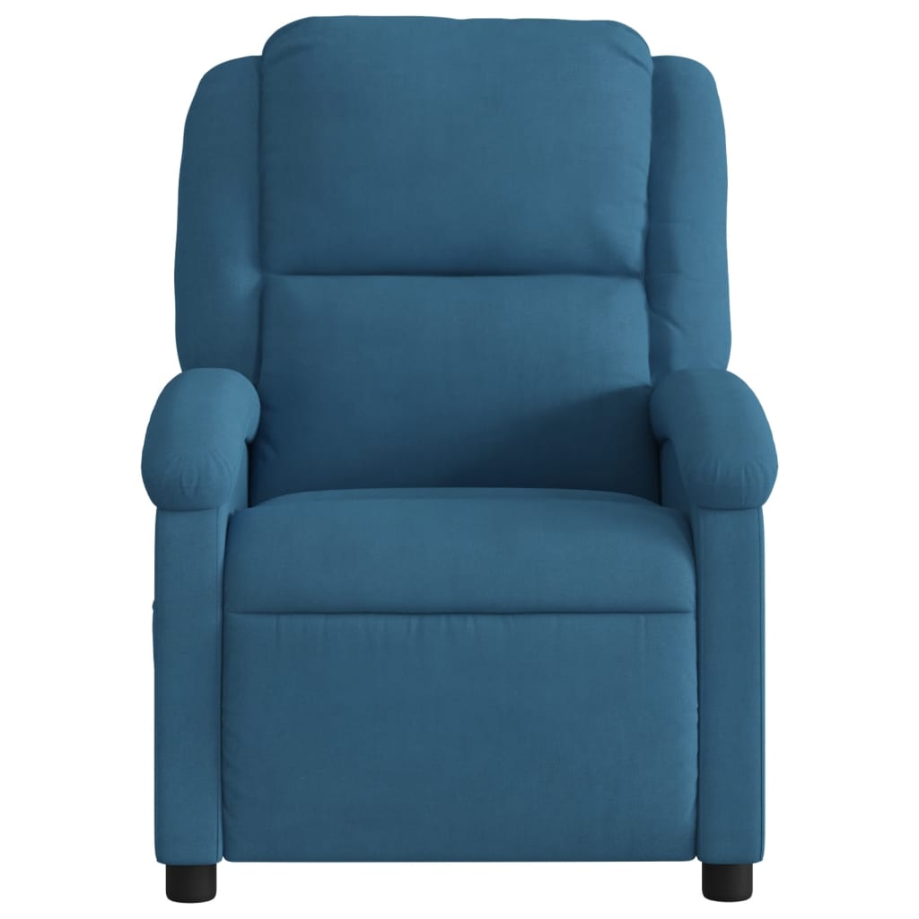 Massagestoel elektrisch verstelbaar fluweel blauw