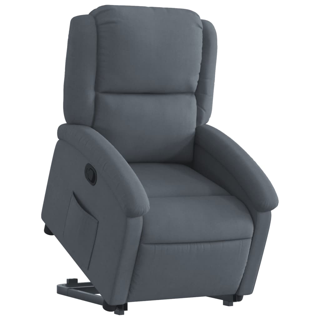 Sta-op-stoel verstelbaar fluweel donkergrijs